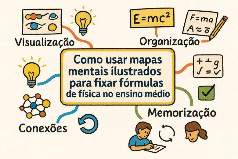 Como usar mapas mentais ilustrados para fixar fórmulas de física no ensino médio