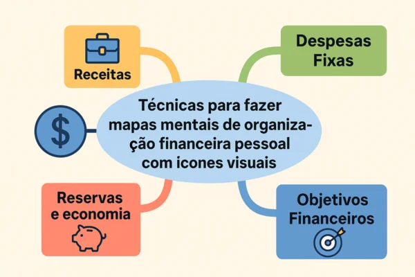 Tecnicas-para-fazer-mapas-mentais-de-organizacao-financeira-pessoal-com-icones-visuais